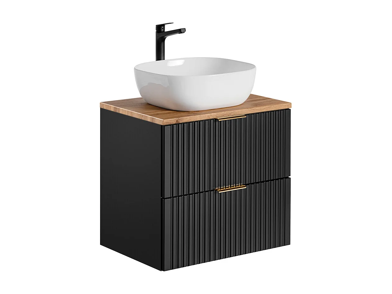 Set di mobili da bagno con lavabo Adriel nero 60cm
