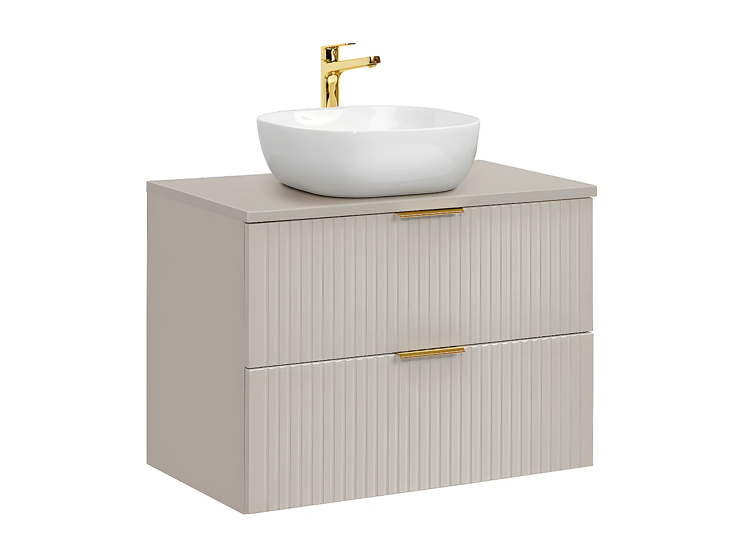 Ensemble meuble simple vasque 80cm et colonne Adriel Cachemire