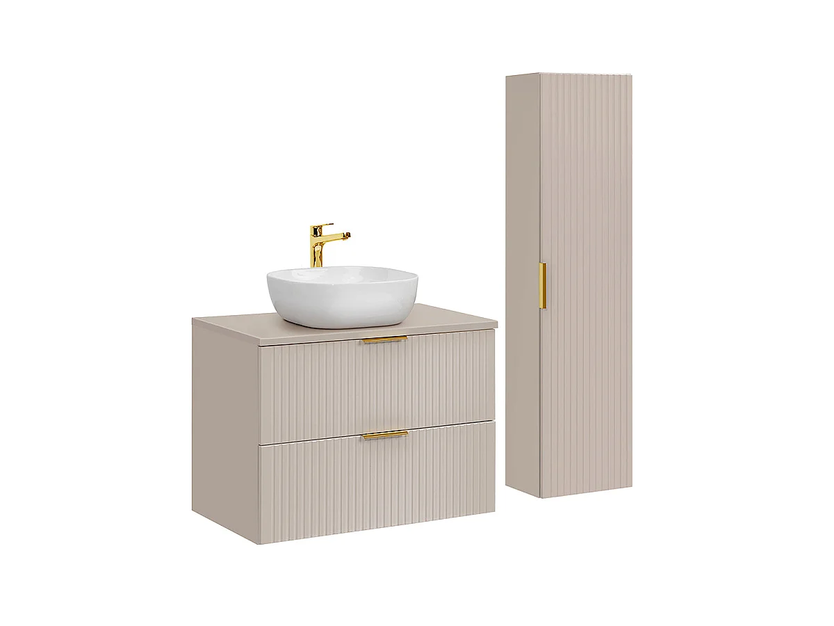 Conjunto de toucador e pedestal individual Adriel Cachemire 80cm