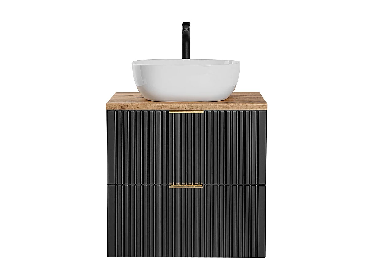 Meuble simple vasque 60cm Adriel Sort og Træ