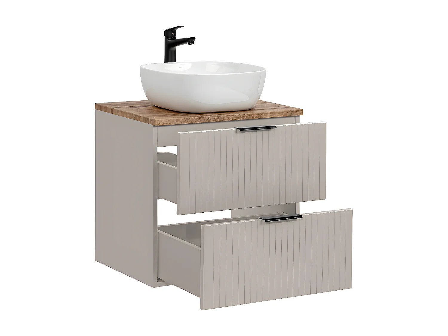 Meuble simple vasque 60cm Adriel Cachemire et Bois