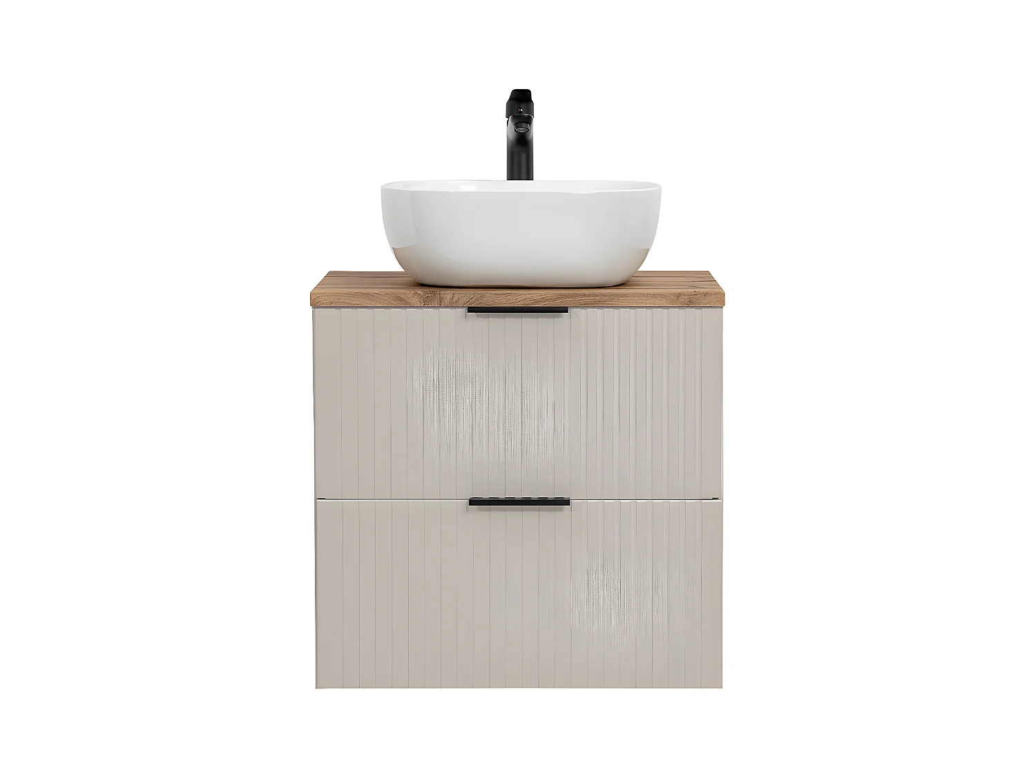 Meuble simple vasque 60cm Adriel Cachemire et Bois