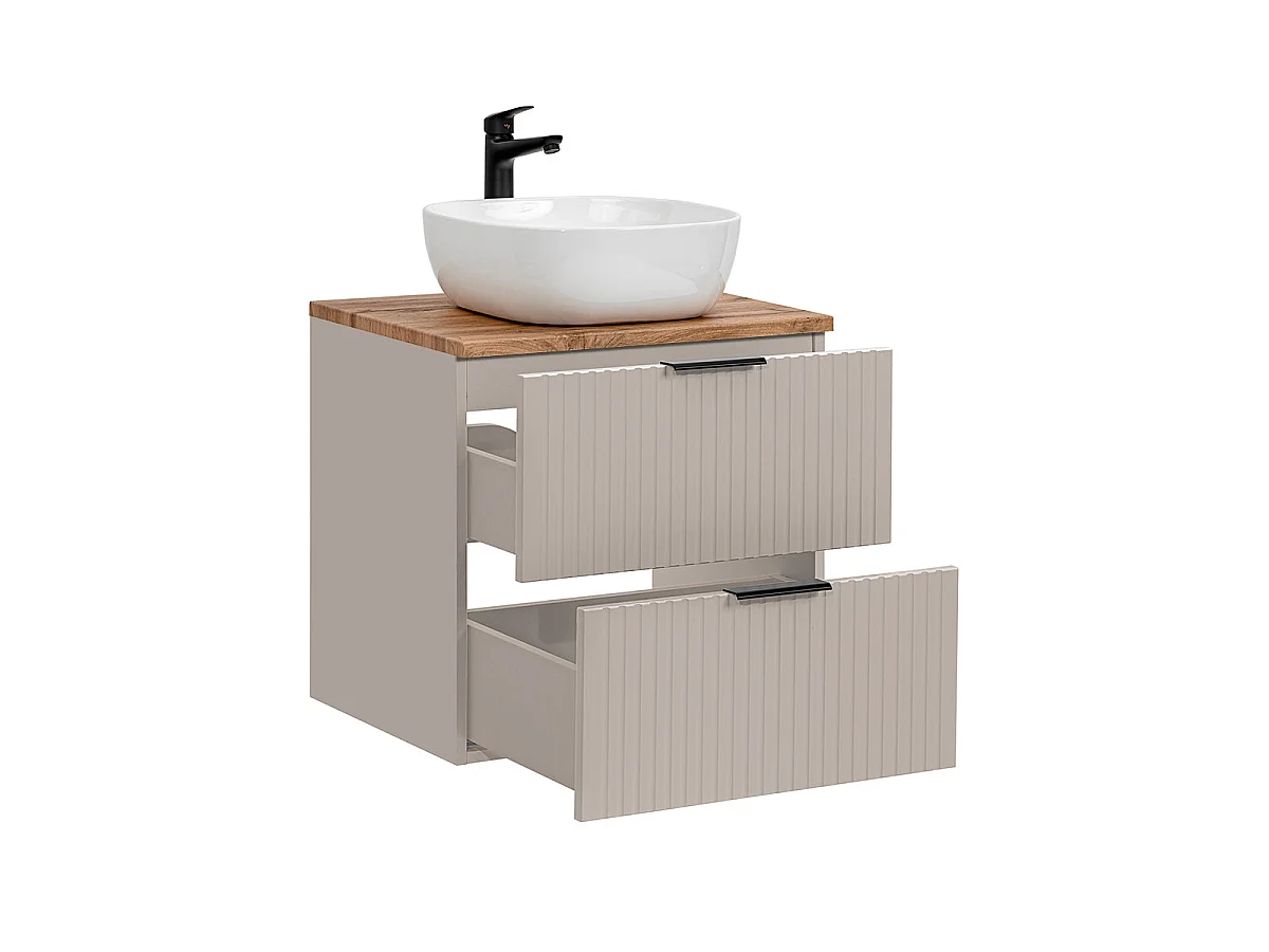 Single basin unit 60cm Adriel Cashmere and Wood