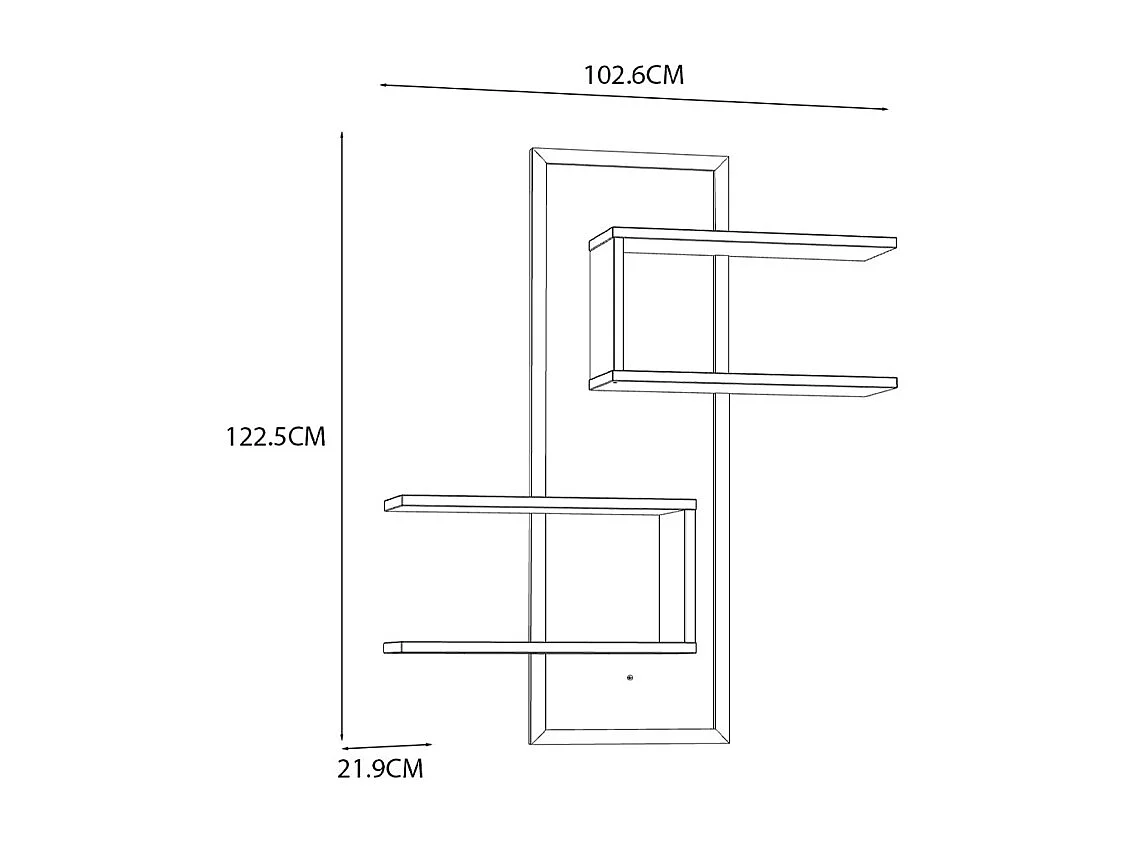 Étagère murale déstructurée L. 103 cm décor chêne bords noir - SELENA