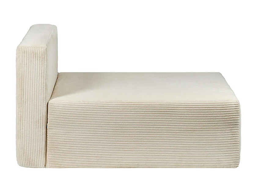 Canapé 2 places convertible en velours côtelé beige - LESTER