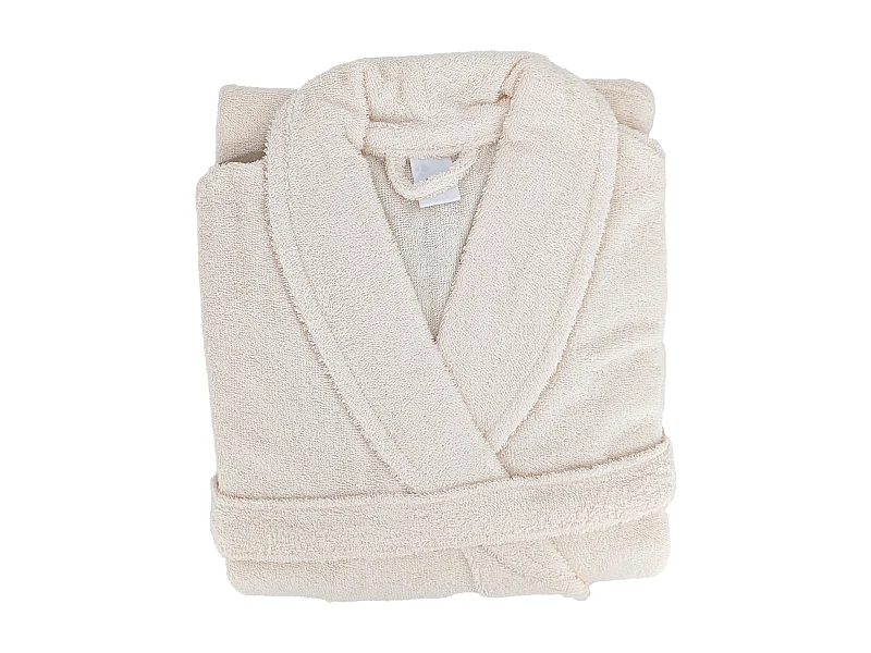 Peignoir col châle adulte ALPHA coton taille XL ivoire