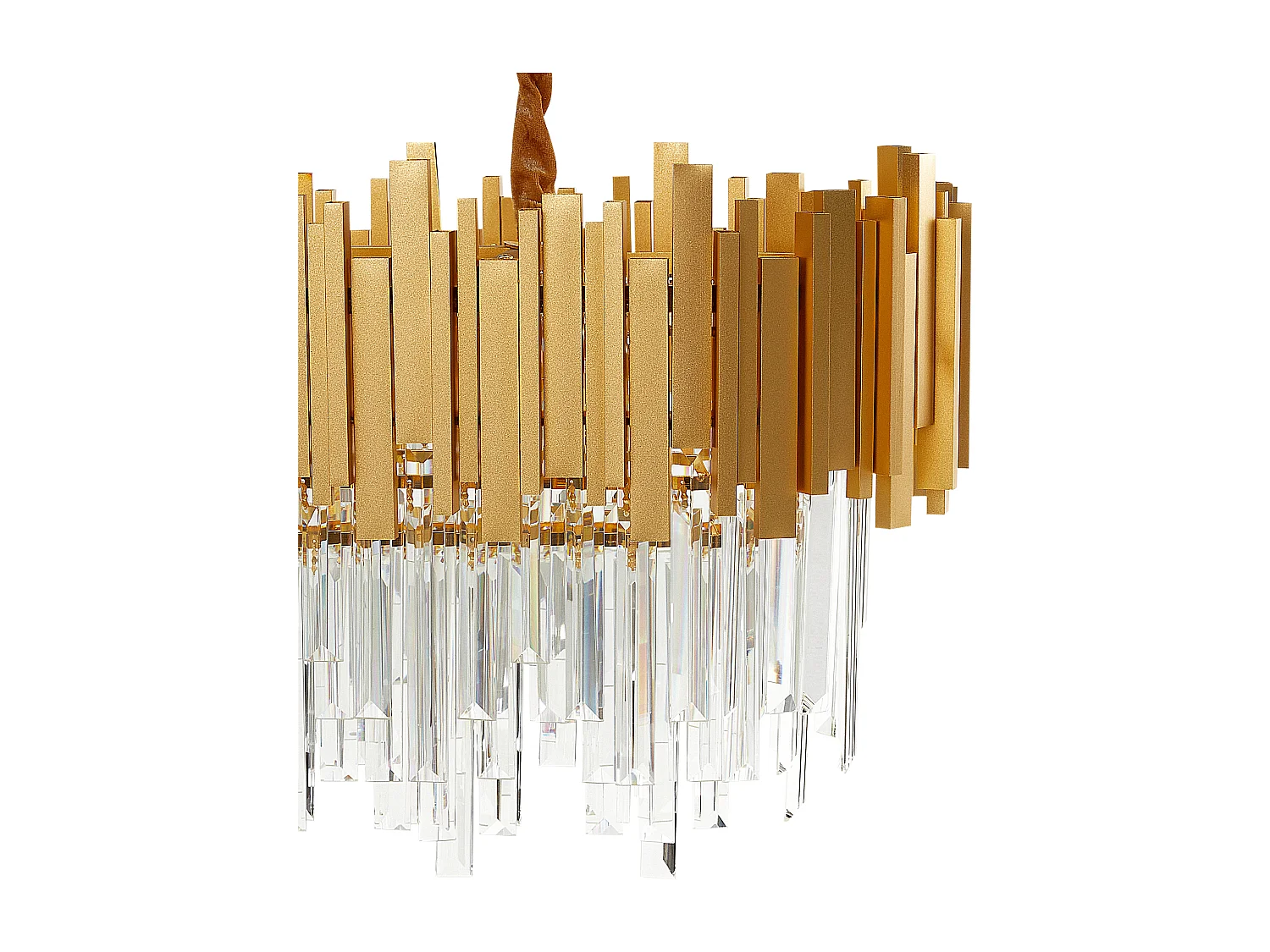 Klassischer Kronleuchter Deckenleuchte Aluminium mit Kristallen Gold Garcia