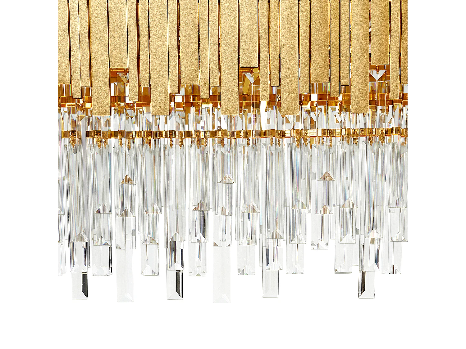 Klassischer Kronleuchter Deckenleuchte Aluminium mit Kristallen Gold Garcia