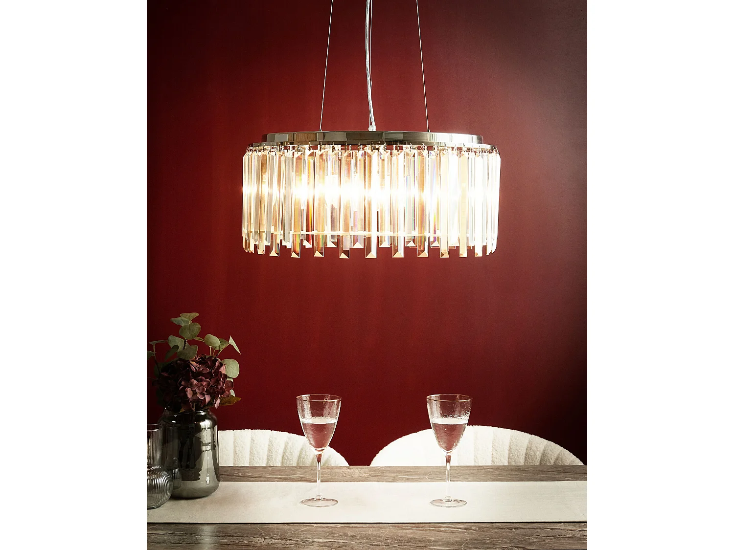 Lustre LAMEIRA Verre Argenté