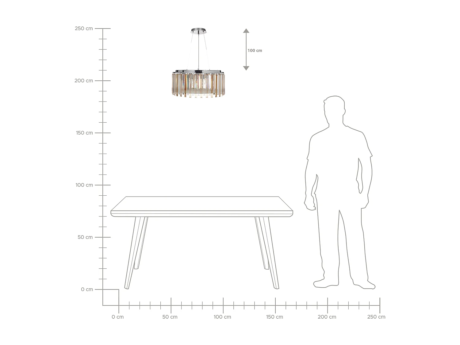 Kroonluchter LAMEIRA Glas Zilver