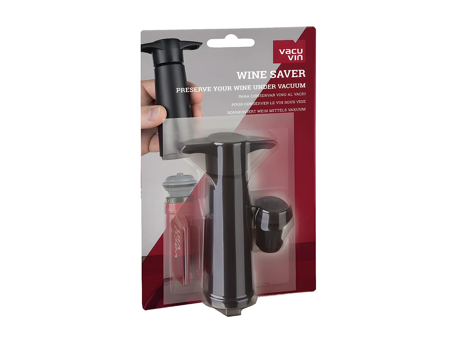 Pompe noire et 1 bouchon à vin