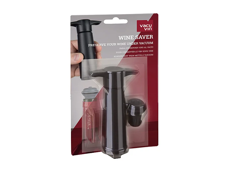 Pompe noire et 1 bouchon à vin