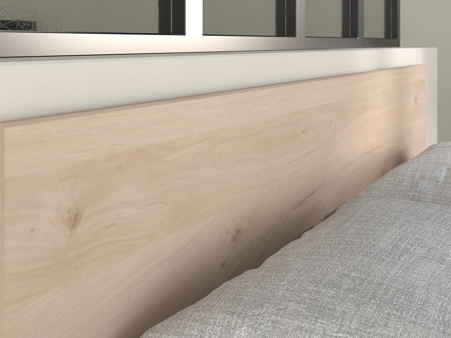 Seng 140 x 190/200 cm med opbevaring - Farve: Naturlig og sort - KINSELIA