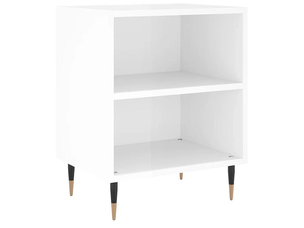 Nachtkastje 40x30x50 cm bewerkt hout hoogglans wit