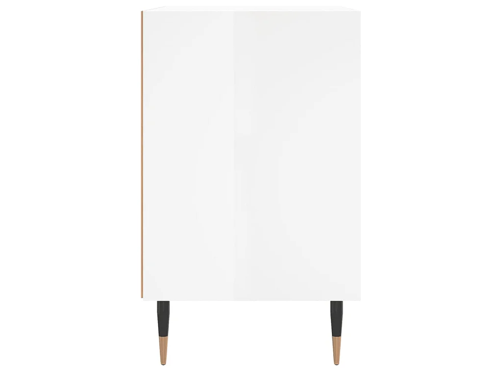 Nachtkastje 40x30x50 cm bewerkt hout hoogglans wit