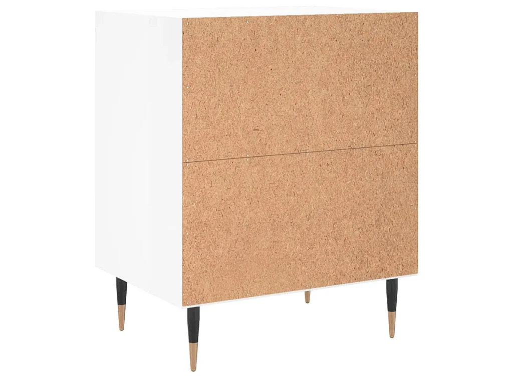 Nachtkastje 40x30x50 cm bewerkt hout hoogglans wit