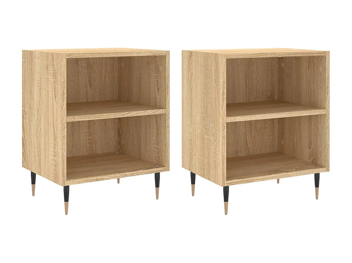 Nachttische 2 Stk. Sonoma-Eiche 40x30x50 cm Holzwerkstoff