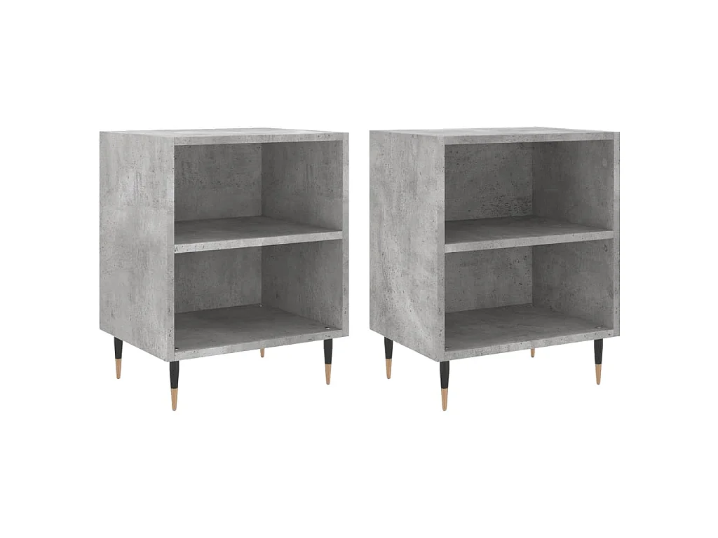 Mesas cabeceira 2pcs 40x30x50cm derivados madeira cinza-cimento