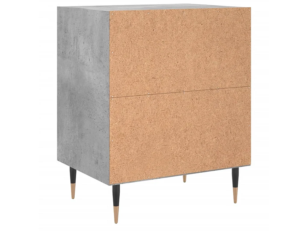Mesas cabeceira 2pcs 40x30x50cm derivados madeira cinza-cimento