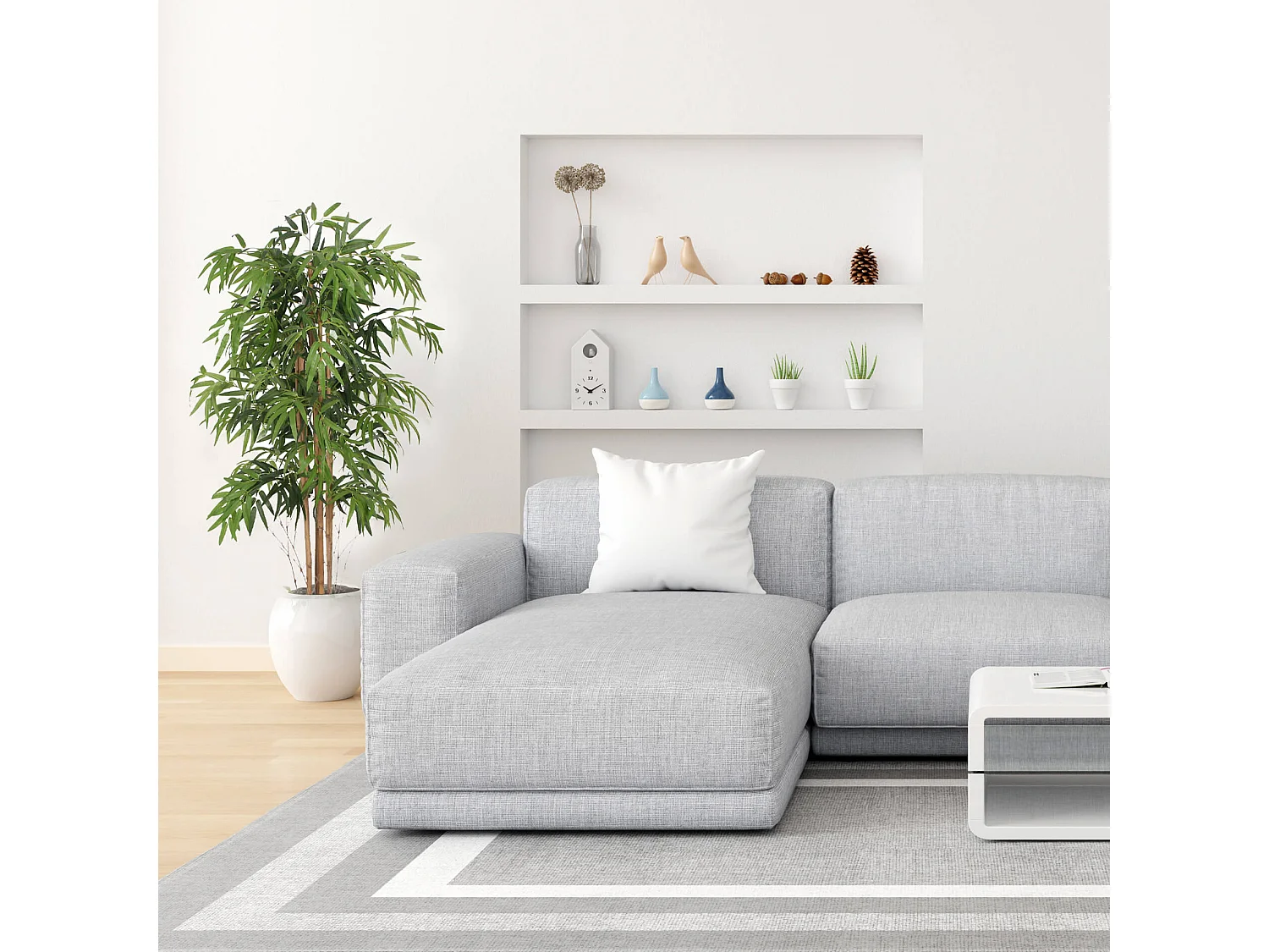 Pianta artificiale Bambù Rebecca Mobili Tukra 150x35x35 Poliestere Legno di Bambù Verde Marrone