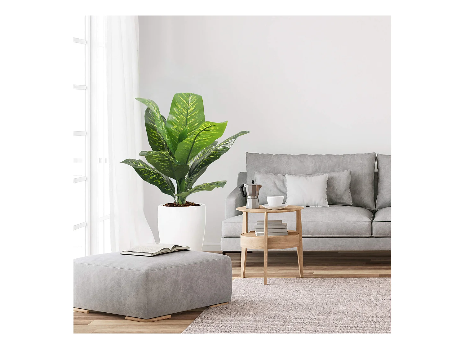Planta artificial de Pothos Rebecca Mobili Hieki 90x35x35 PEVA Polietileno Verde Marrón