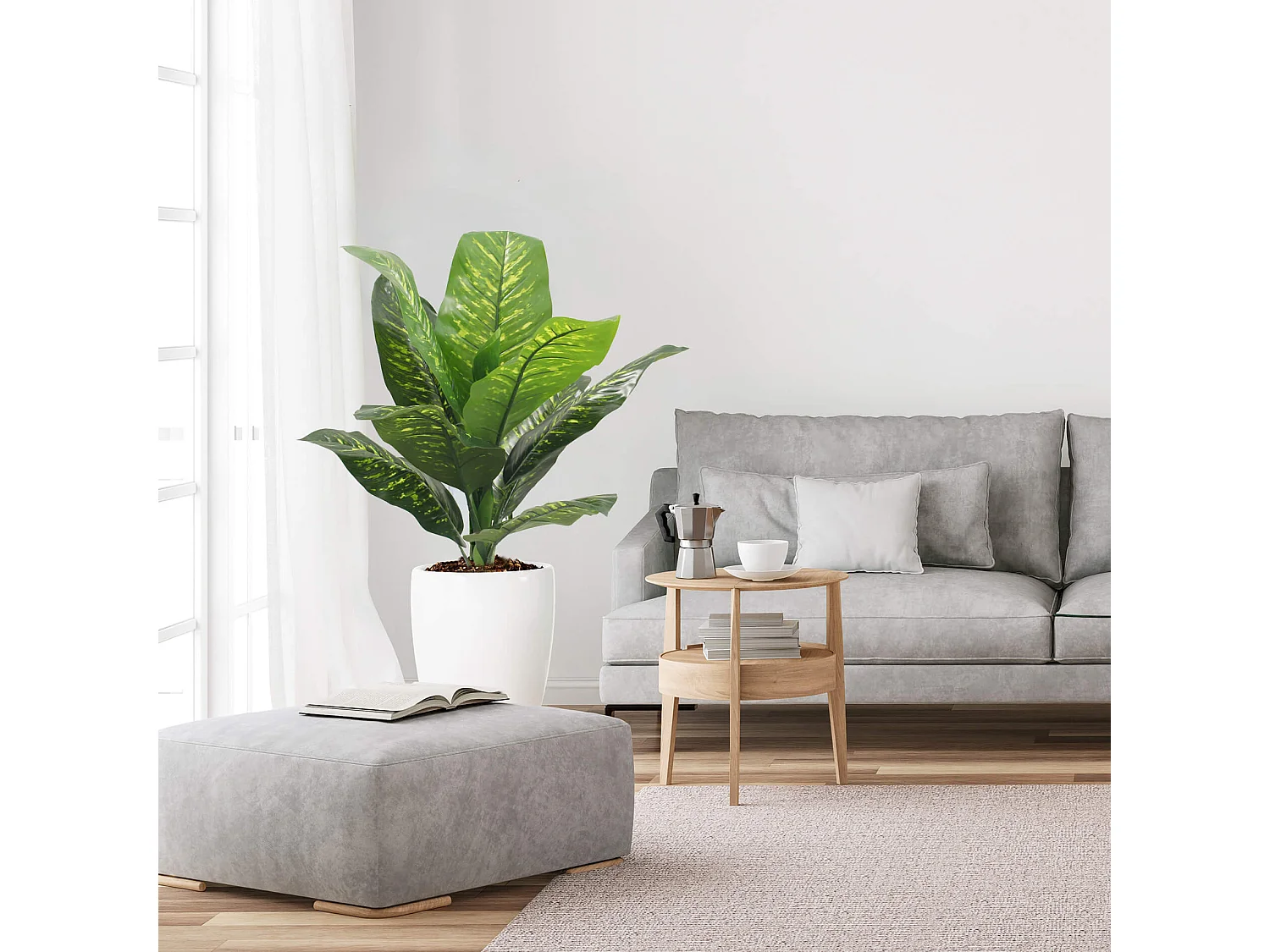 Planta artificial de Pothos Rebecca Mobili Hieki 90x35x35 PEVA Polietileno Verde Marrón