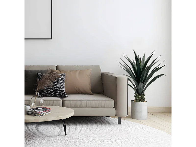 Pianta artificiale Yucca Rebecca Mobili Sunko 90x30x30 Polietilene Polietilene Verde Marrone