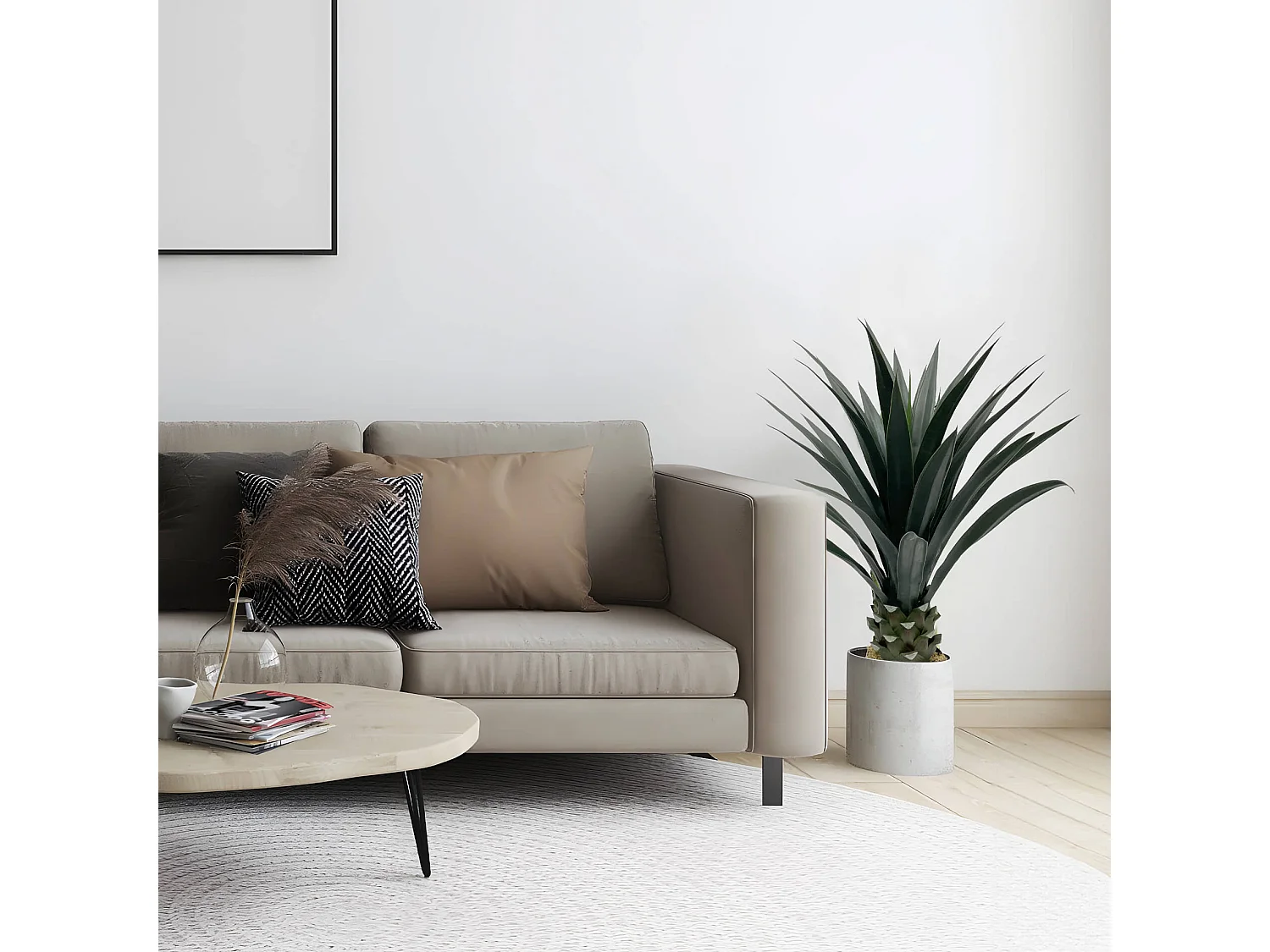 Planta artificial de Iúca Rebecca Mobili Sunko 90x30x30 Polietileno Verde Marrom