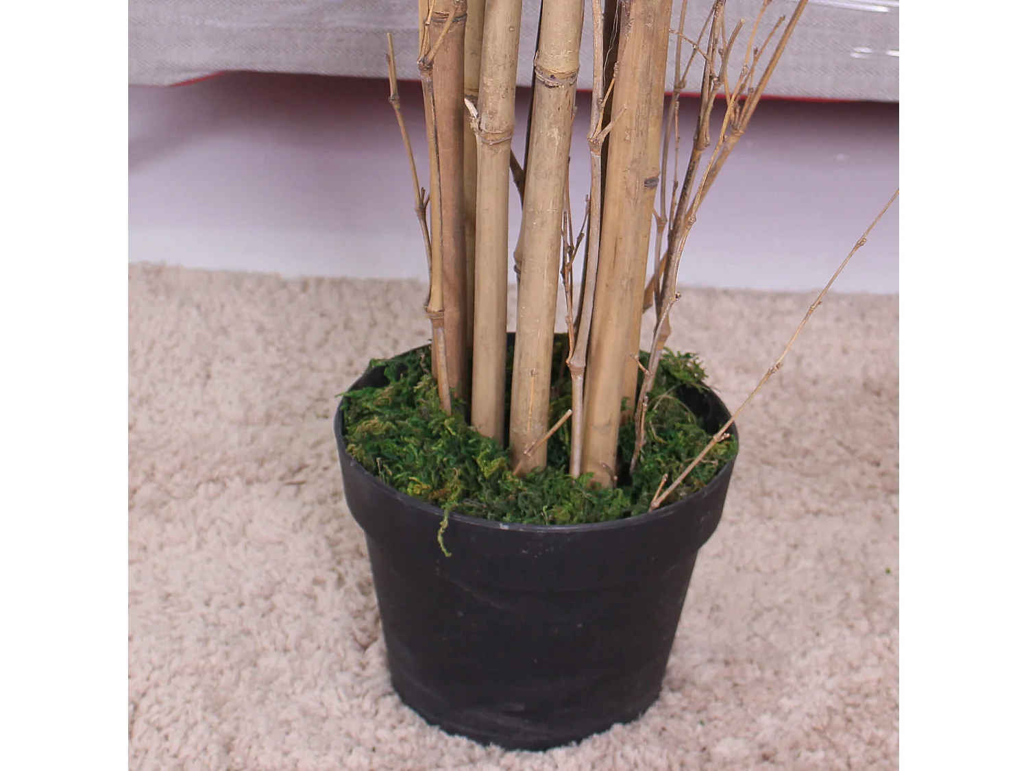 Pianta artificiale Bambù Rebecca Mobili Jauda 180x50x50 Poliestere Legno di Bambù Verde Marrone