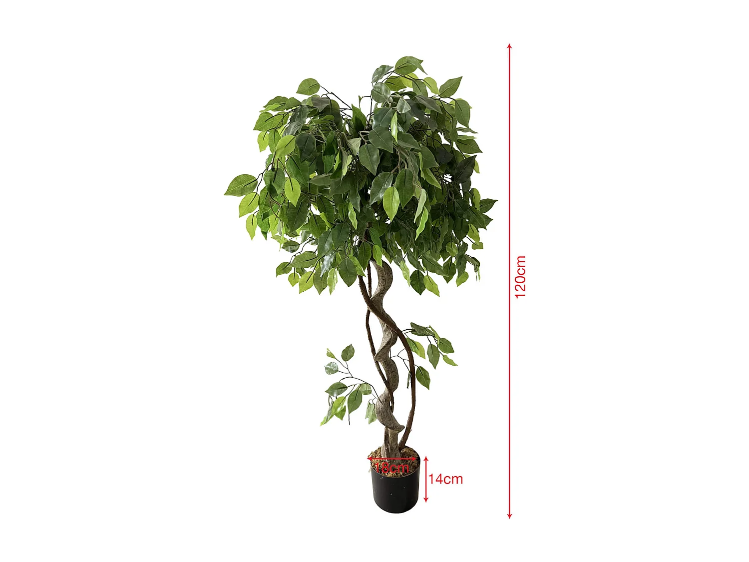 Planta artificial de Ficus Rebecca Mobili Akdem 120x40x40 PEVA Polietileno Verde Marrom
