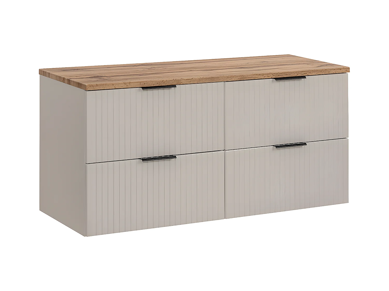 Meuble sous-vasque 120cm plan de toilette Adriel Cachemire et Bois