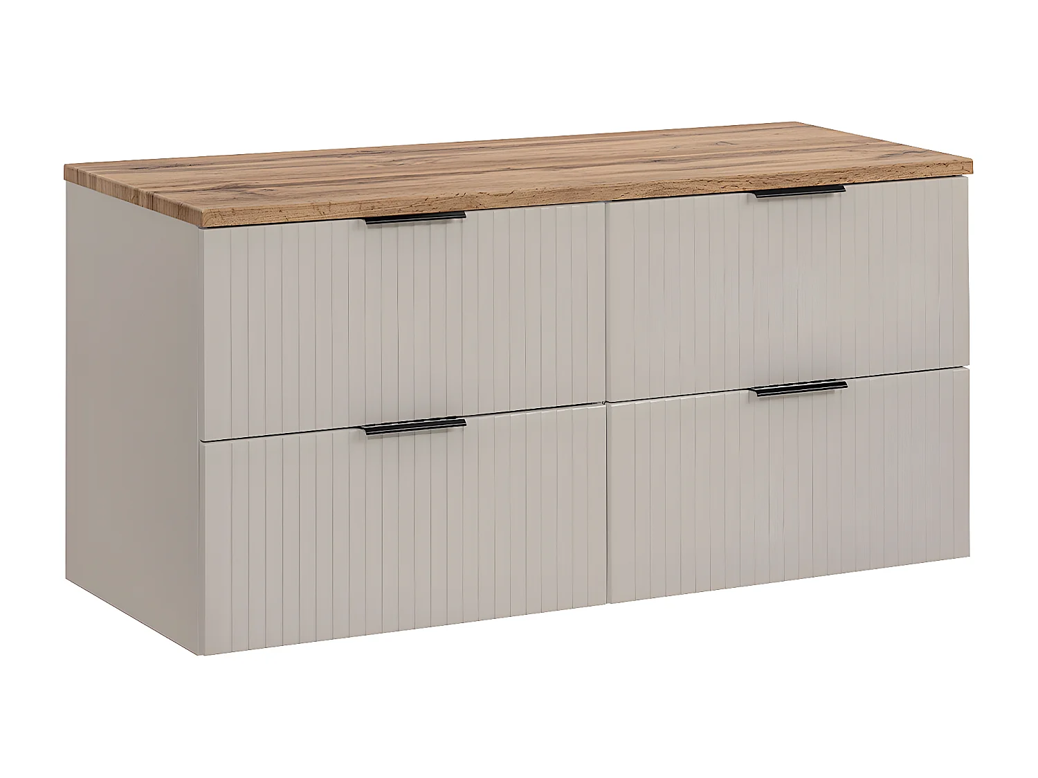 Meuble sous-vasque 120cm plan de toilette Adriel Cachemire et Bois