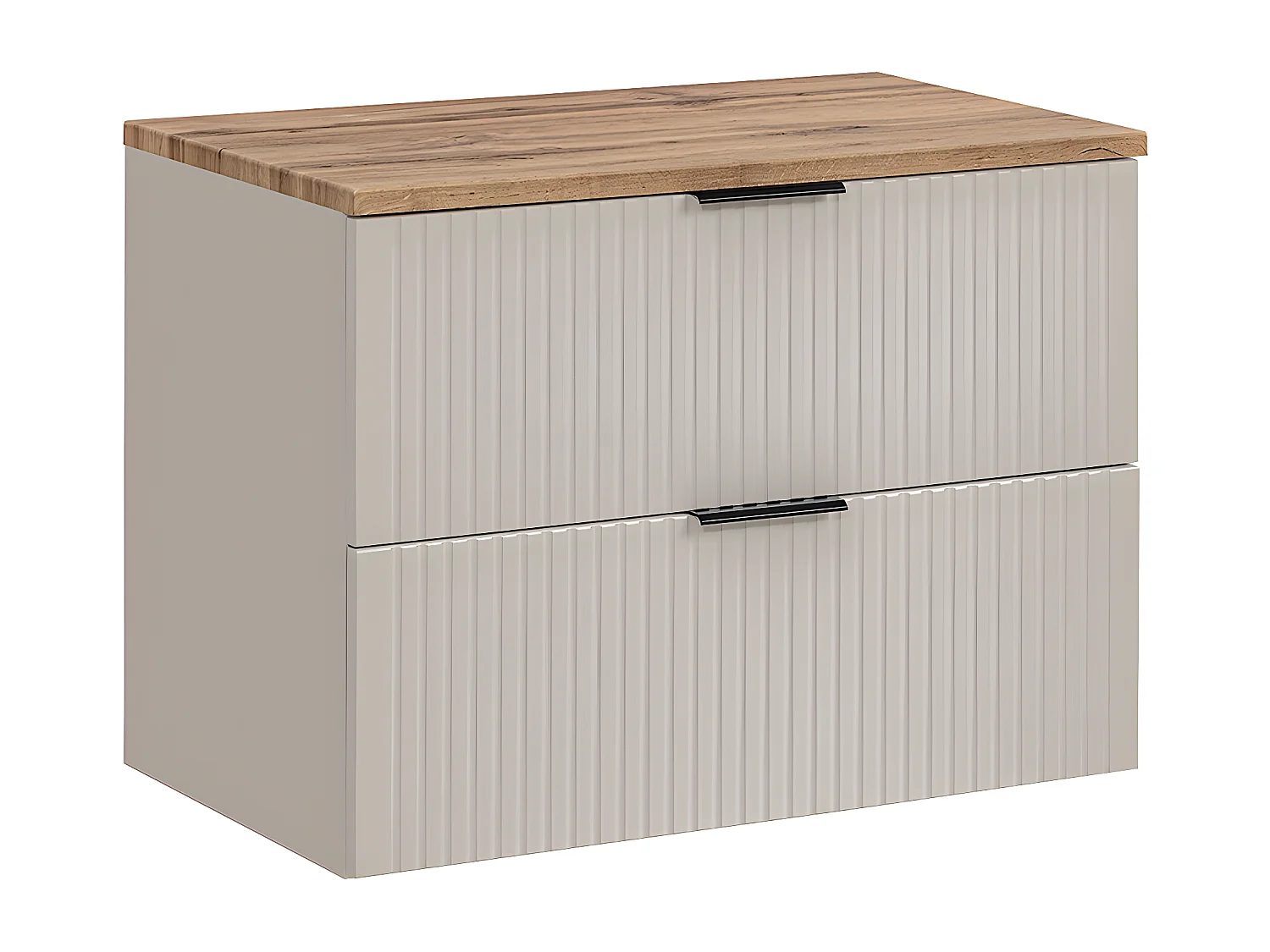 Meuble sous-vasque 80cm plan de toilette Adriel Cachemire et Bois