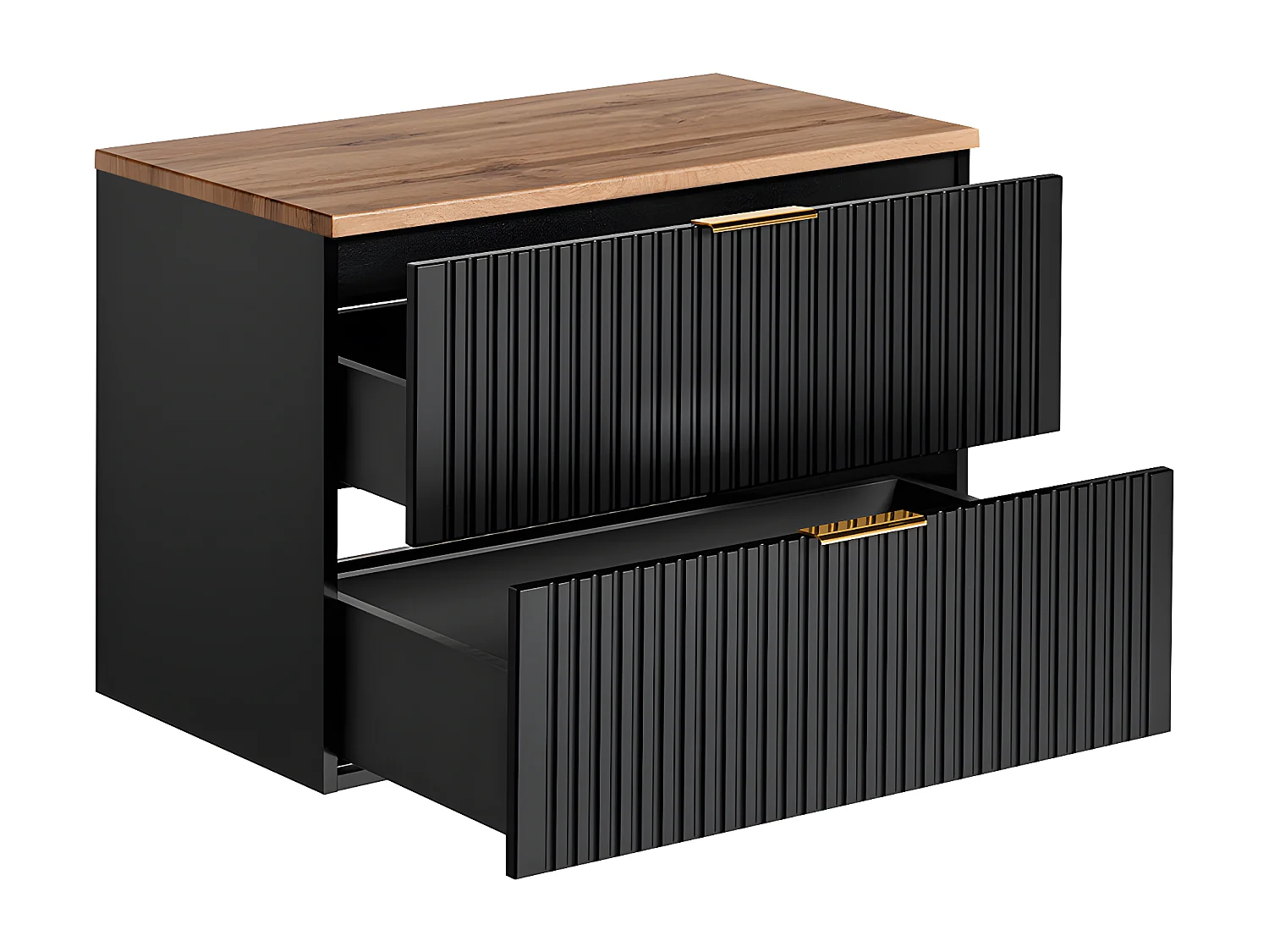 Mueble bajo lavabo 80cm encimera Adriel Negro y Madera