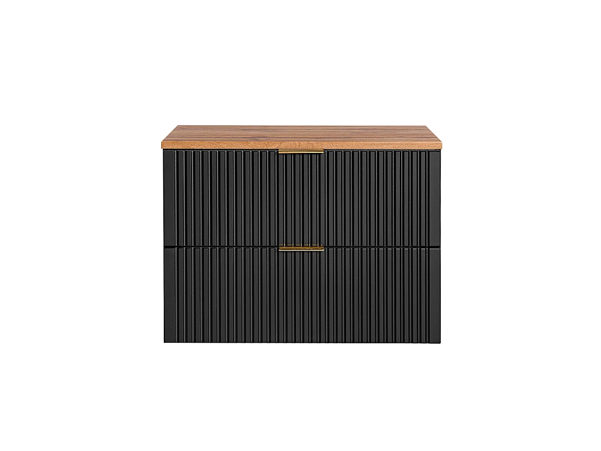 Meuble sous-vasque 80cm plan de toilette Adriel Noir en Bois