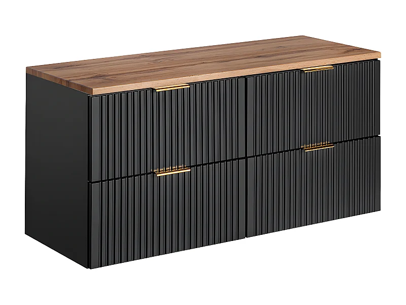 Mueble bajo lavabo 120cm encimera Adriel Negro y Madera