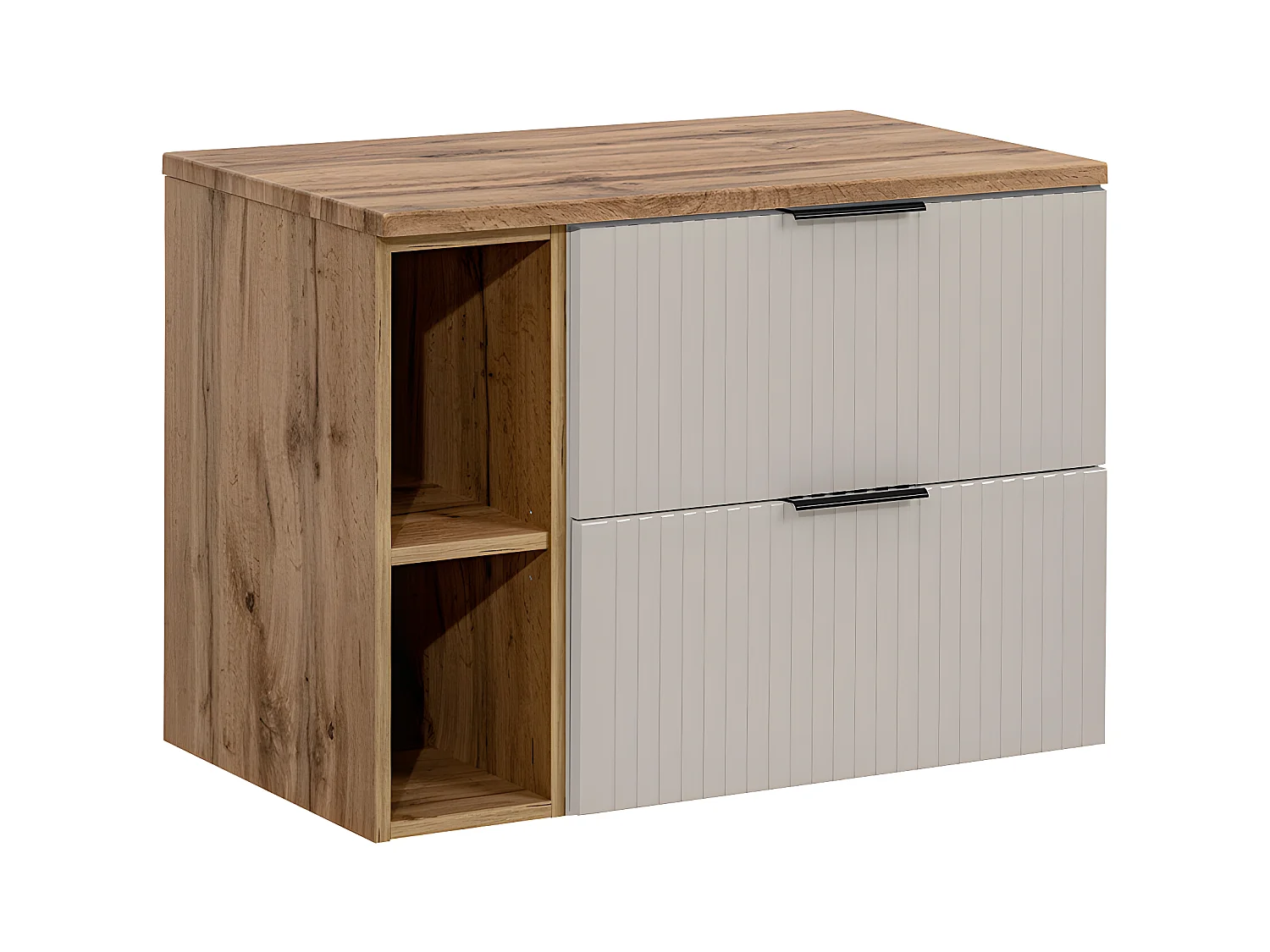 Adriel Kasjmier en Hout badmeubel 80cm 2 nissen