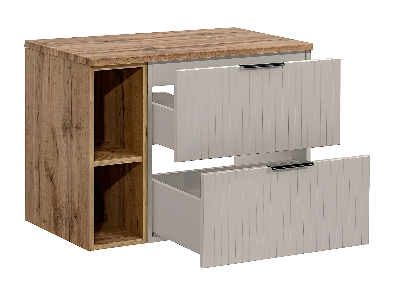 Adriel Kasjmier en Hout badmeubel 80cm 2 nissen