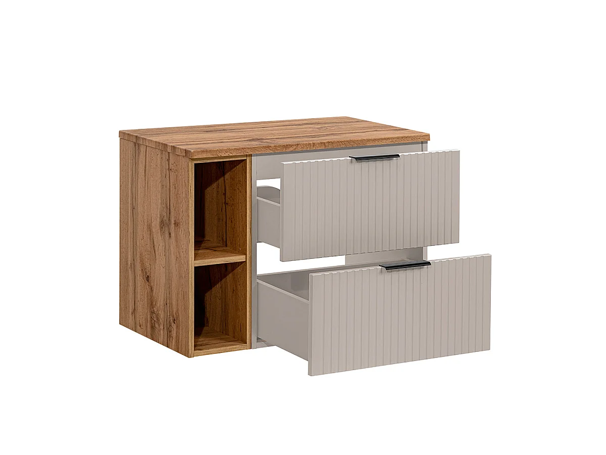 Adriel Cachemire en Hout badmeubel 80cm 2 nissen
