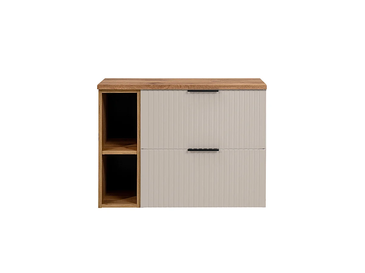 Adriel Cachemire en Hout badmeubel 80cm 2 nissen