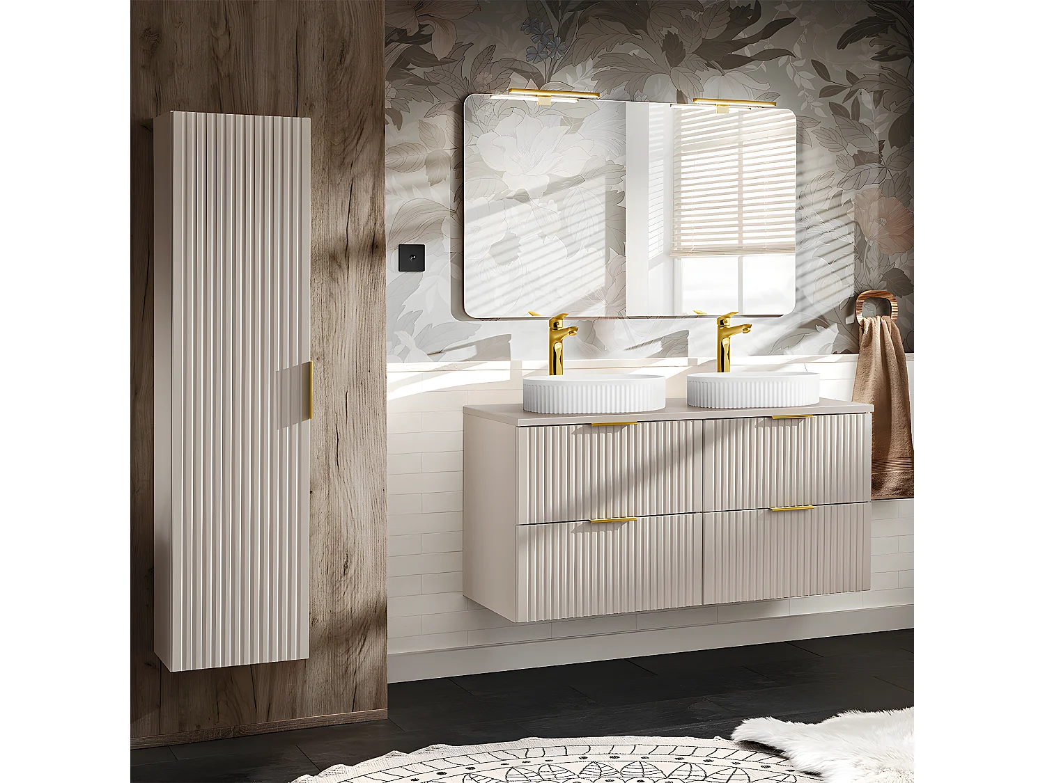 Mueble bajo lavabo 80cm encimera Adriel Cachemira