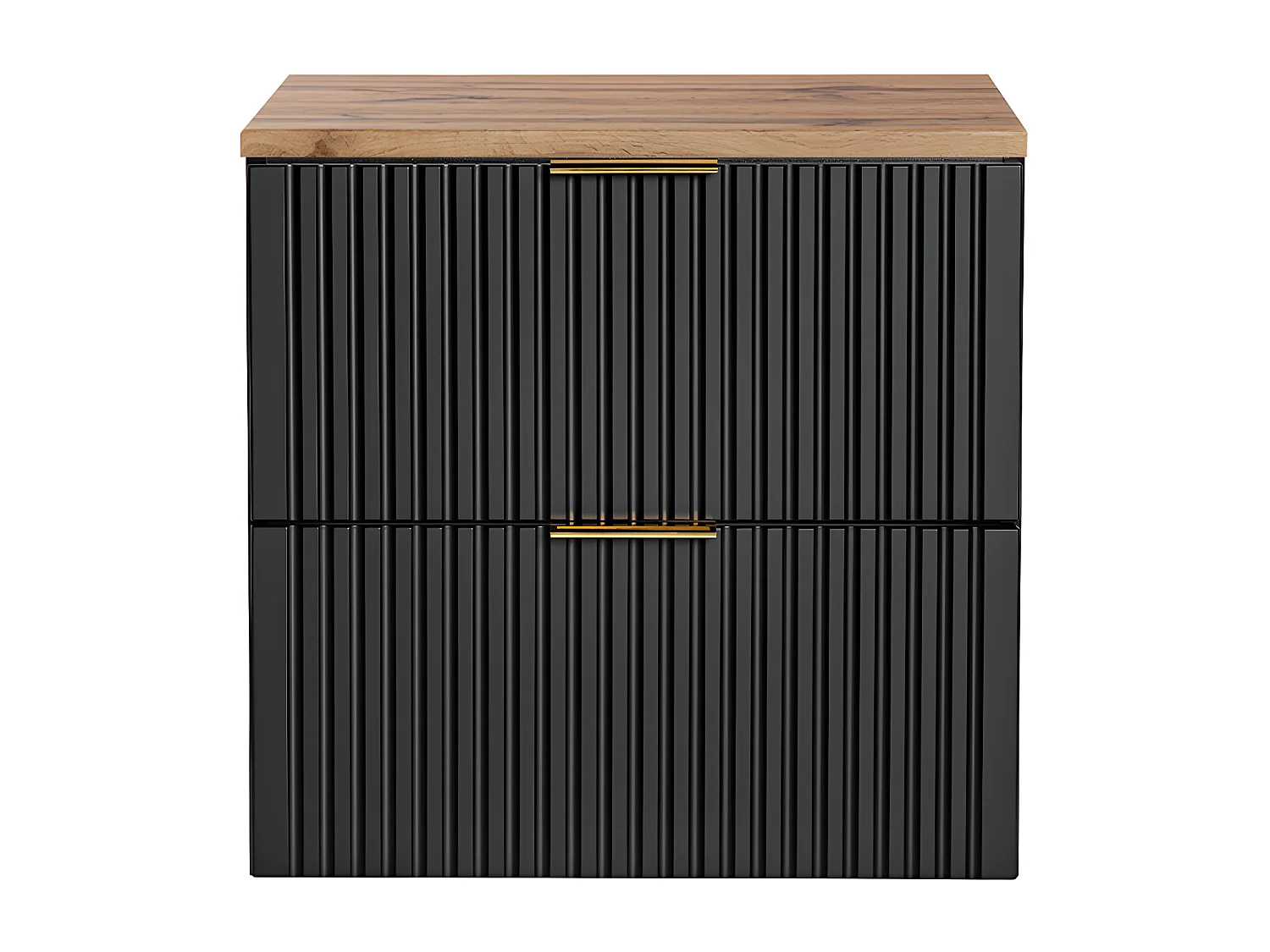 Meuble sous-vasque 60cm plan de toilette Adriel Noir et Bois