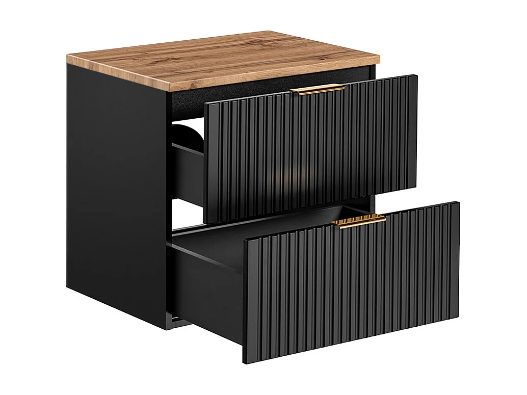 Meuble sous-vasque 60cm plan de toilette Adriel Sort og Træ