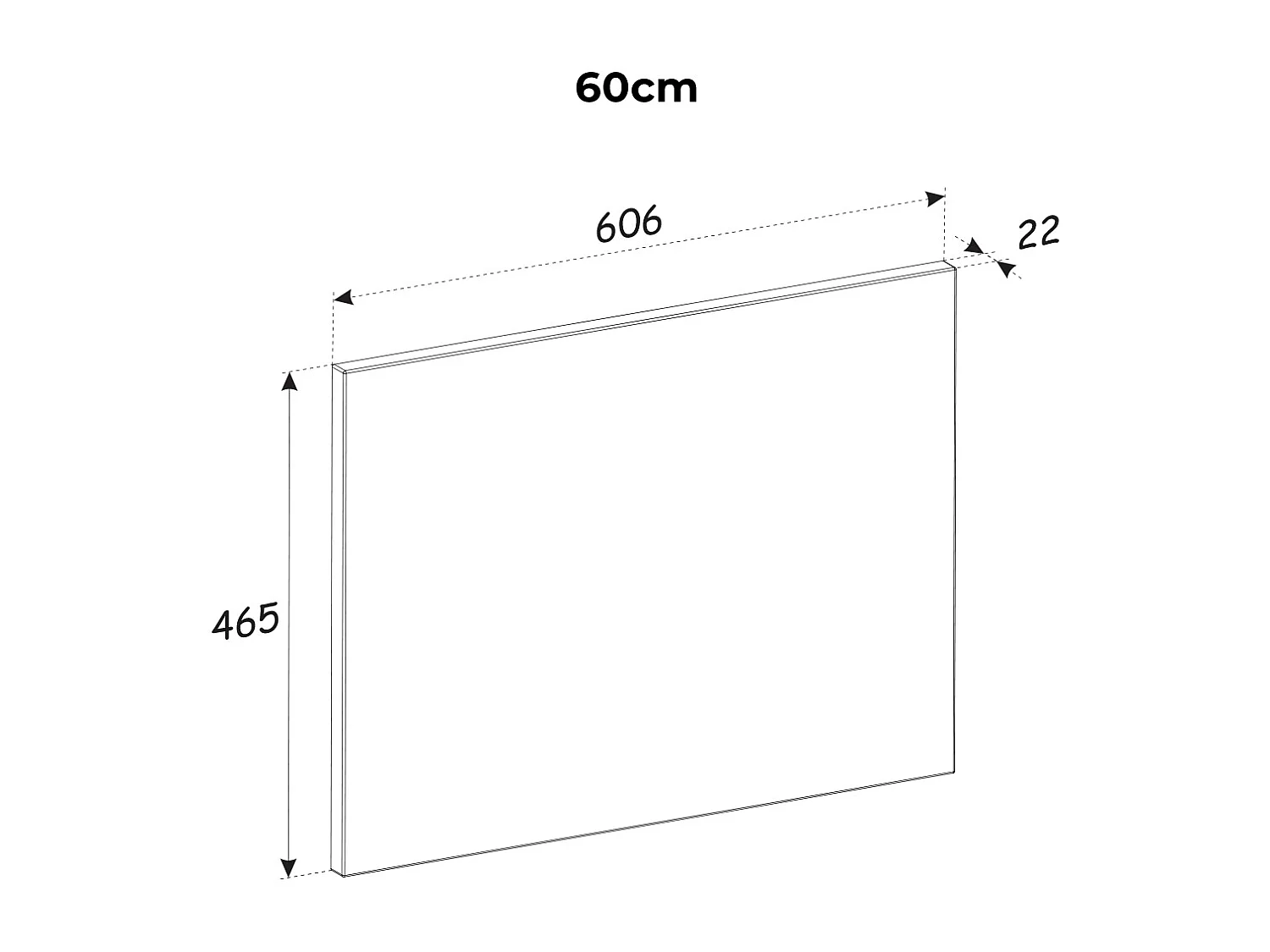 Meuble sous-vasque 60cm plan de toilette Adriel Sort og Træ