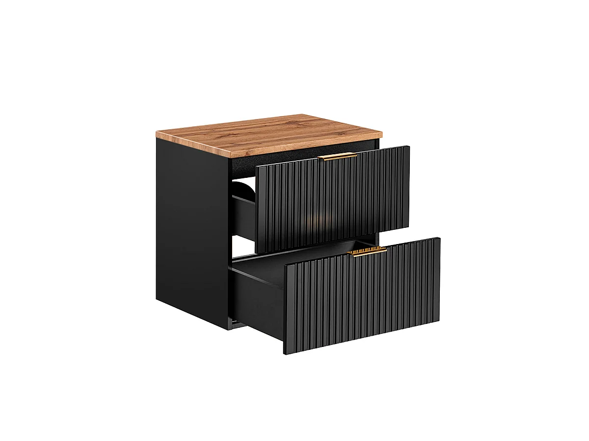 Vanity unit 60cm vanity top Adriel Black and Wood