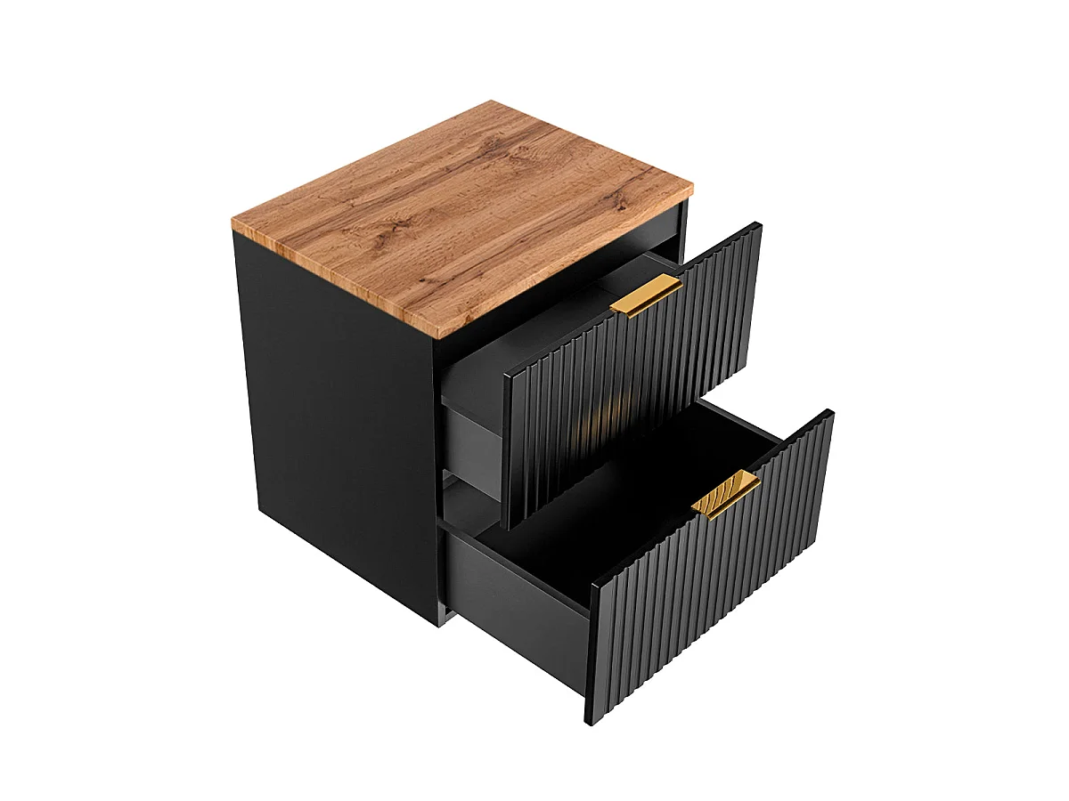 Vanity unit 60cm vanity top Adriel Black and Wood