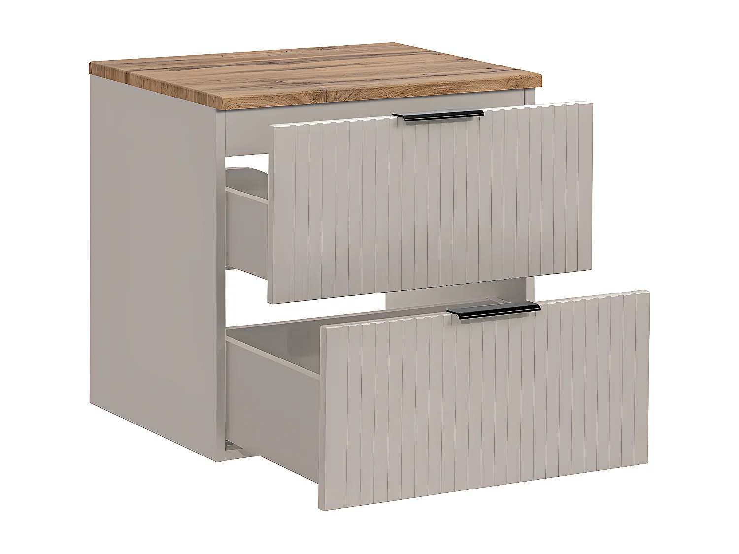 Meuble sous-vasque 60cm plan de toilette Adriel Cachemire et Bois