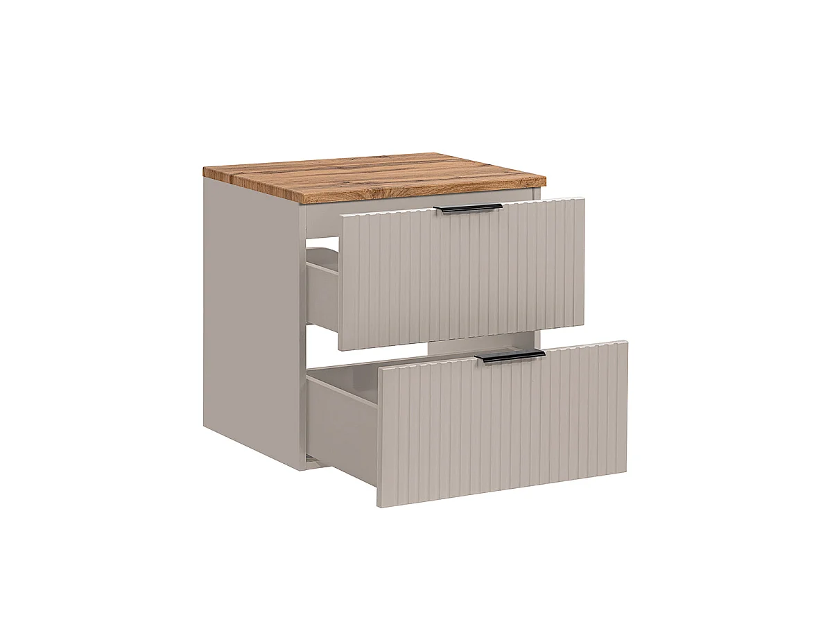 Waschbeckenunterschrank 60cm Waschtisch Adriel Kaschmir und Holz