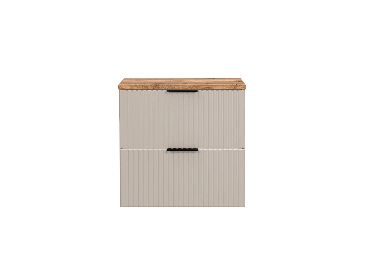 Waschbeckenunterschrank 60cm Waschtisch Adriel Kaschmir und Holz