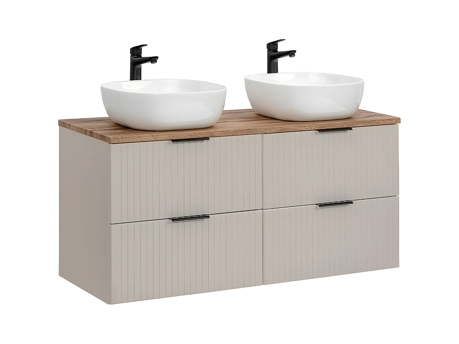 Adriel Kasjmier en Hout 120cm dubbele wastafel